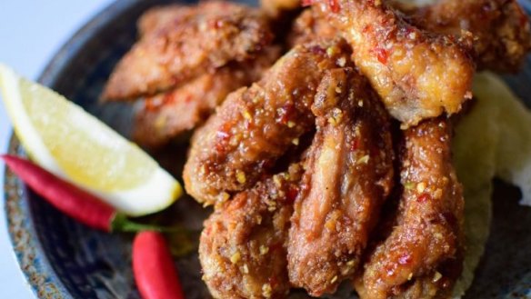 Sticky, spicy, sweet and sour chicken wings.