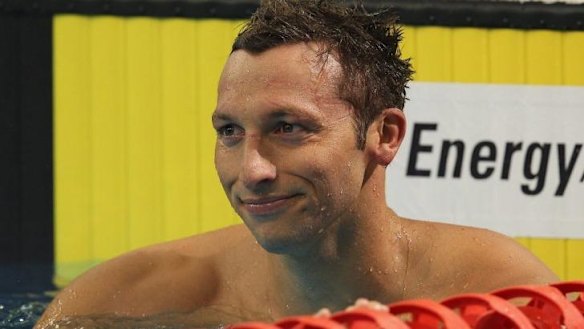 A brief comeback: Ian Thorpe during the 2012 Australian Olympic trails when he failed to make the team.