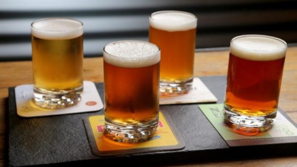 The beer tasting board is a good way to enjoy some craft action.