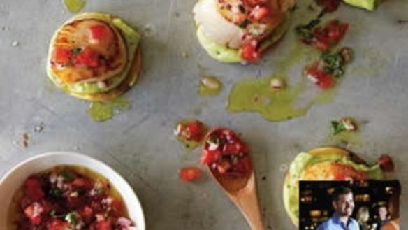 Scallop tostadas with smoked avocado and salsa fresco