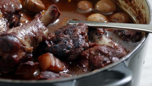 Coq au vin.