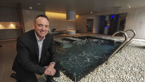 Next Gen general manager Tony Fraser in the spa area of the new Next Gen Canberra gym. 