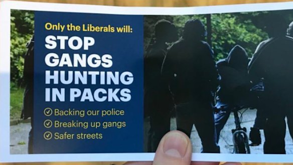 A Liberal flyer about gang violence has drawn controversy. 