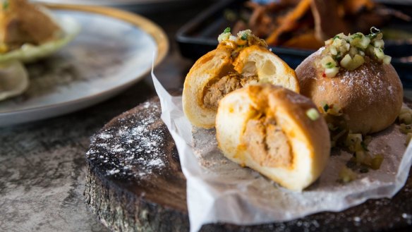 Pork doughnuts at Two Wrongs "fine diving" bar at 637 Chapel Street, South Yarra.