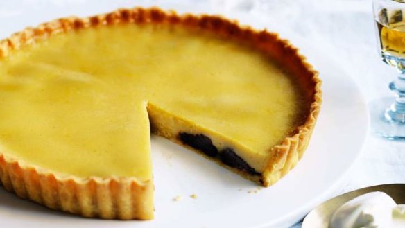 Neil Perry's vanilla, prune and brandy tart.