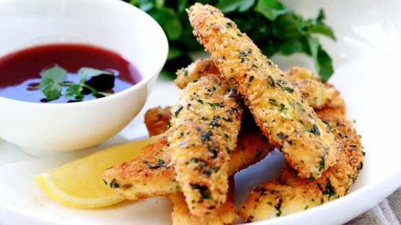 Keeping the cricket players happy; crumbed, fried chicken with plum dipping sauce.