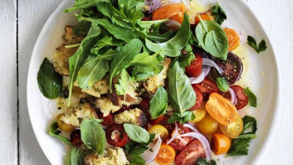 New classic: This garlic bread salad is bursting with flavour.