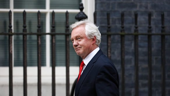 David Davis arrives to be named as Brexit Chief, after a meeting with Theresa May at 10 Downing Street.