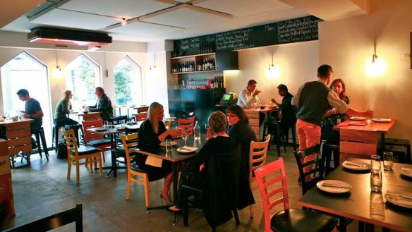 The dining room has echoes of Rosa's Flinders Lane industrial-chic heyday.