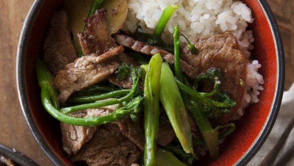 Thrifty cuts: Bavette stir-fry with broccolini.