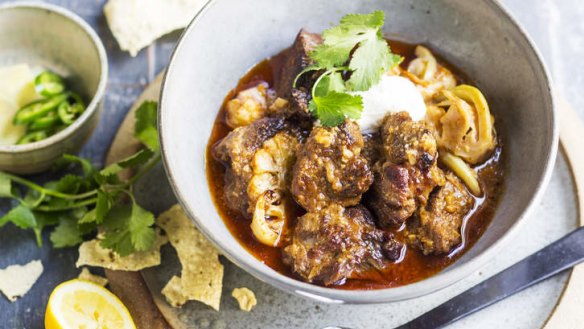 Great for leftovers ... Lamb shoulder curry with ginger and cauliflower.