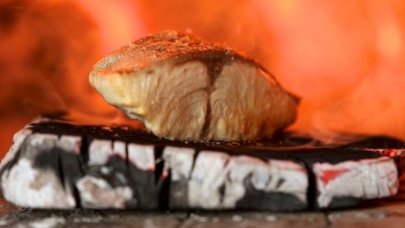 Stupendously naked: Wood-roasted bonito.