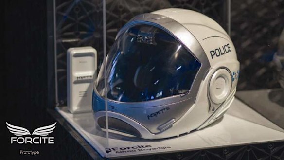 Aussie student re-invents police motorcycle helmet, adds 'RoboCop' features