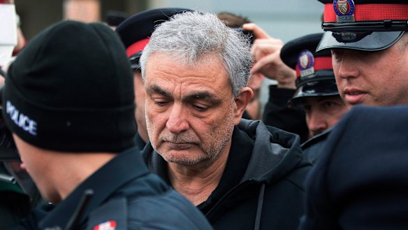 Vahe Minassian, father of Alek Minassian, leaves court in Toronto.