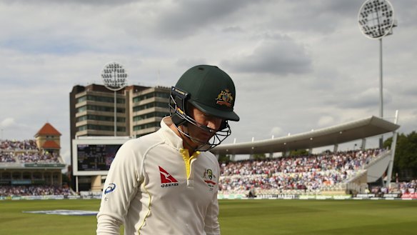 Down and out: Clarke is dismissed during the fourth Test.