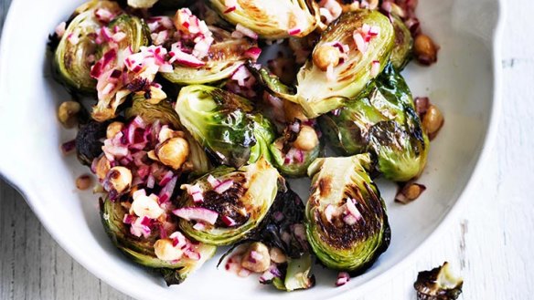 Go nuts with your next vegie roast: Roast brussels sprouts with hazelnuts.