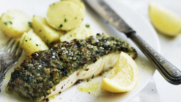 Neil Perry's roast snapper with a herb crust.