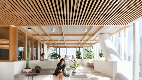 Dropbox's ofice: Lighting levels, access to attractive views such as art, feature installations such as fireplaces, and proximity to windows have been shown to have direct positive physical effects.