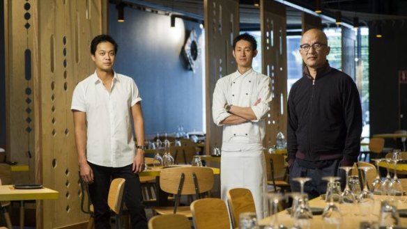 Lilotang reality: Manager Po Yang Chia, head chef Shunsuke Ota and owner Josiah Li.