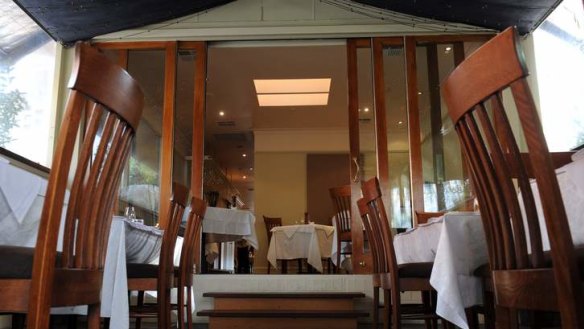 The narrow shopfront means a rather oddly shaped dining room.