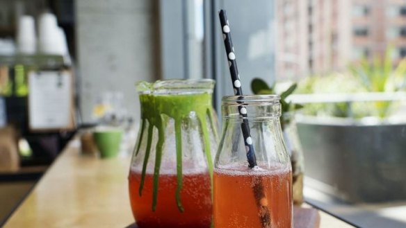 Berry-infused soda at Halcyon Coffee.