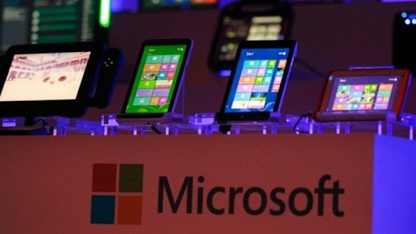 Microsoft tablets running office software are shown at an event in Taipai. Could the iPad be about to join them?