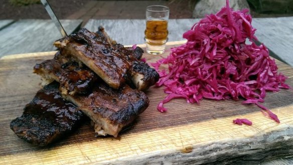 Ribs and cabbage at Big Pig Little Pig.