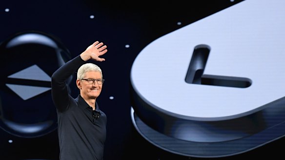 Apple chief executive Tim Cook at the WWDC keynote.