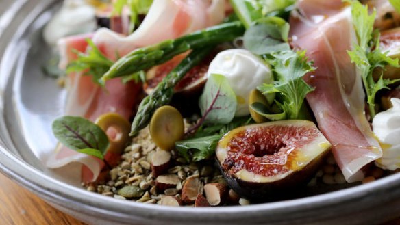 Backyard figs and fregola salad.