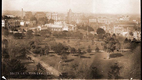 The view south from the Exhibition Building in 1888.