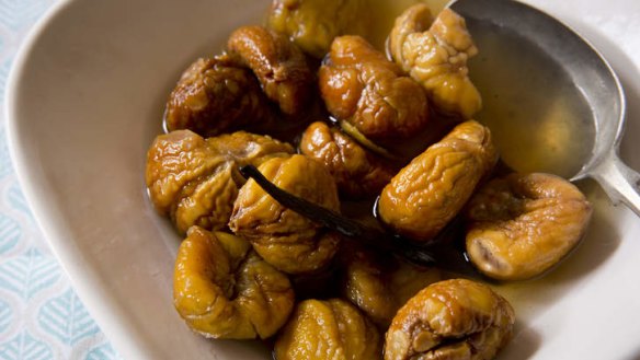 Autumn bounty: Chestnuts in syrup.