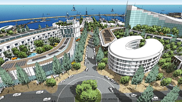 Concept art for the Ocean reed marina project.