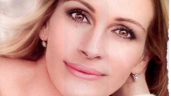 The air-brushed picture of Julia Roberts used in the campaign.