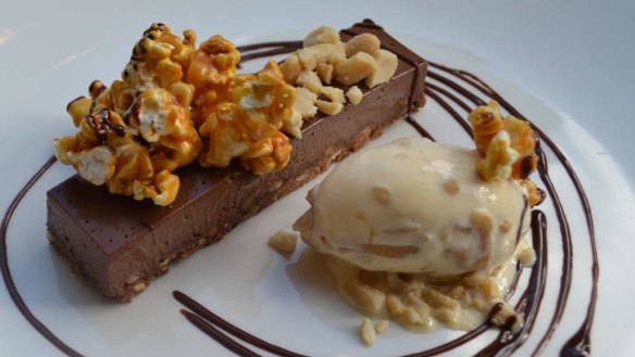 Decadence: Let's Do Dessert at Glass Brasserie with chocolate delice with ice-cream and salted caramel popcorn.