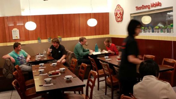 The dining room is no-frills at this arcade Chinese diner.