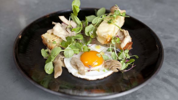 The duck egg, oyster mushroom and truffle butter dish is one of the cafe's most popular.