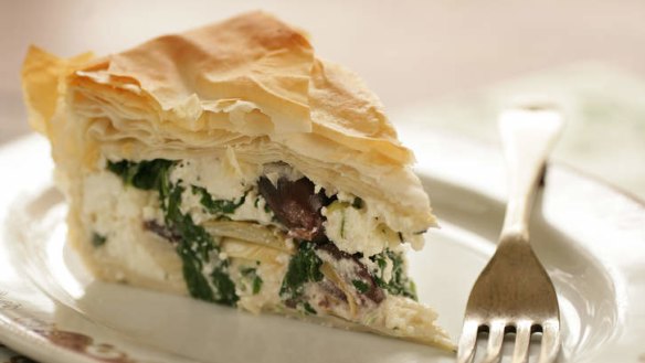 Tony Chiodo's greens and ricotta torta.