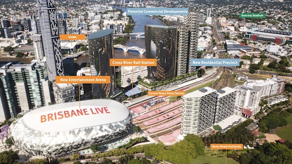 The proposed Brisbane Live development.
