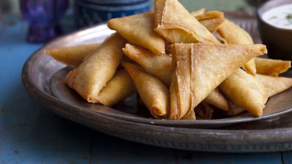 Vegetable samosas.