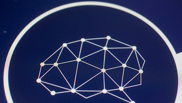 A graphic from Cambridge Analytica's Twitter page is displayed on a computer screen in New York. 