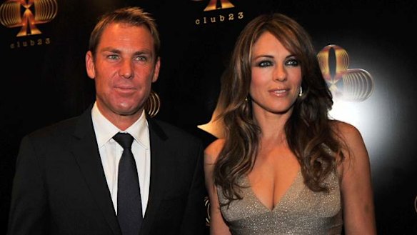 Telling tweets: Shane Warne and Liz Hurley.