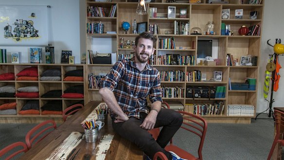 Lachlann Carter founder of 100 Story Building, a youth literary centre in Footscray is a social enterprise.