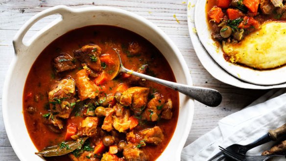 Pop some olives into this rich pork ragout.