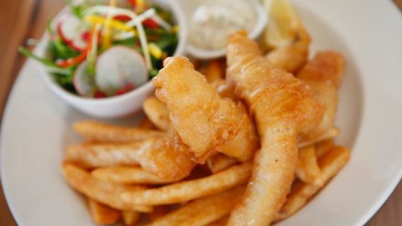 Fish and chips are done with smarts and quality produce at the Plough Hotel.