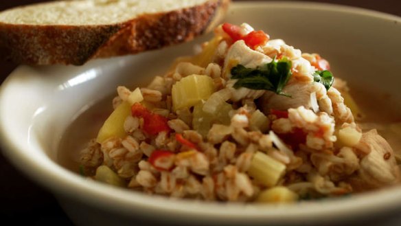 Chicken and farro soup.