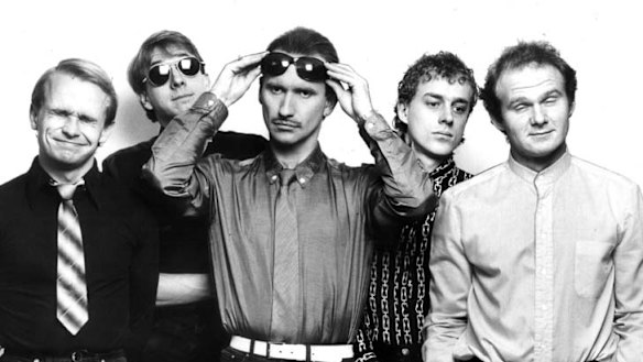 Men At Work at the height of the band's fame in 1983.