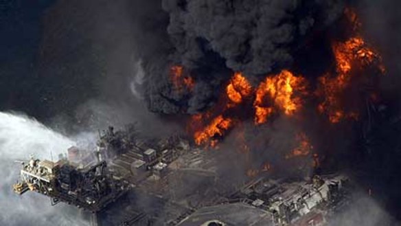 Workers face fire or 30m plunge to sea to escape rig blast