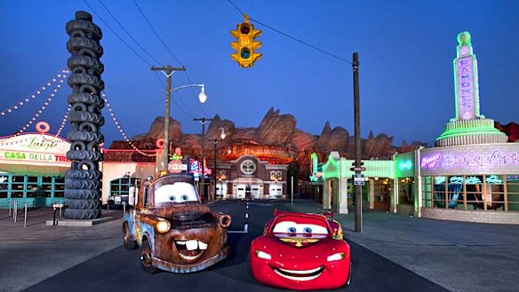 Ride of your life ... Mater and Lightning McQueen are among the stars of Cars Land.