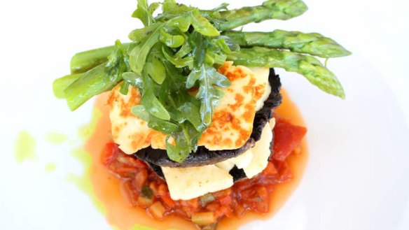 The mushroom and haloumi stack.