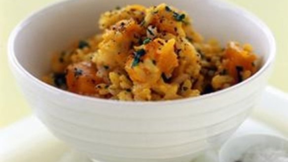 Pumpkin, pine nut and rosemary risotto